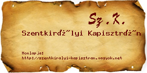 Szentkirályi Kapisztrán névjegykártya